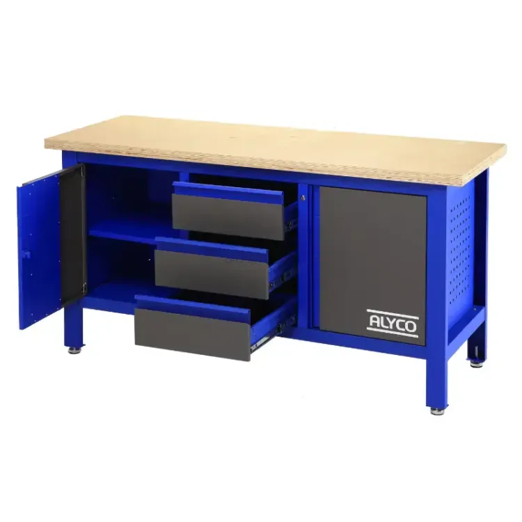 Mesa de Trabalho com 3 Gavetas e Porta ALYCO 1690x600x865 mm