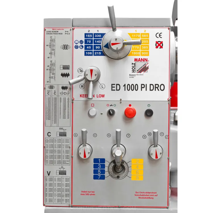 Torno mecânico HOLZMANN ED1000FDIG 400V 52mm DRO 3 eixos