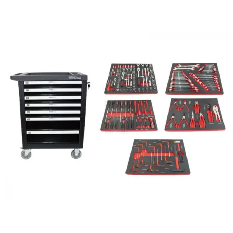 Carro de Ferramentas 7 Gavetas 160 Peças Kroftools Carro de Ferramentas 7 Gavetas 160 Peças Kroftools