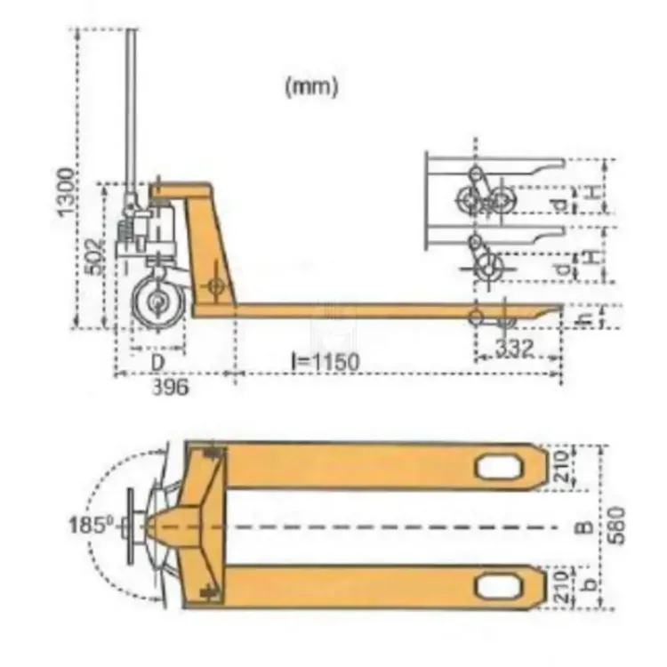 PORTA PALETES GRANDES CARGAS 5000 KG HU-LIFT