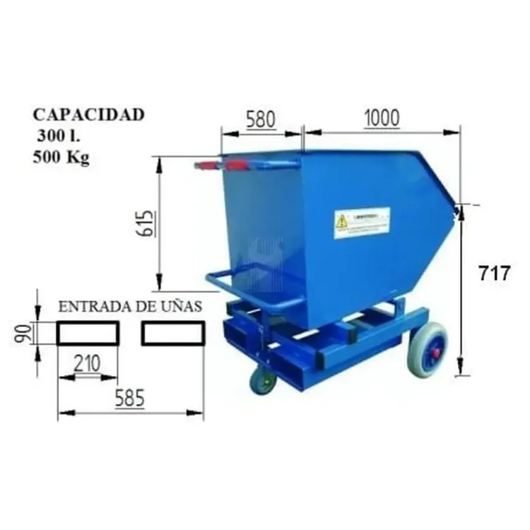 Contentor Basculante ND 300L 500Kg