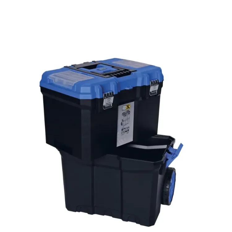 Trolley com 2 Caixas de Ferramentas TOOLBOX4YOU em Plástico PP Azul e Preto