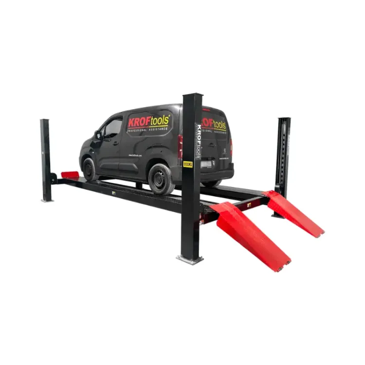 Elevador de 4 Colunas KROFTOOLS 6.5T 5.5m para Alinhamento de Rodas e Placas Lisas