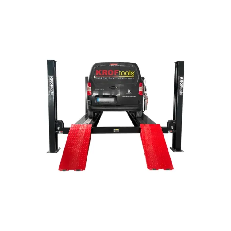 Elevador de 4 Colunas KROFTOOLS 6.5T 5.5m para Alinhamento de Rodas e Placas Lisas