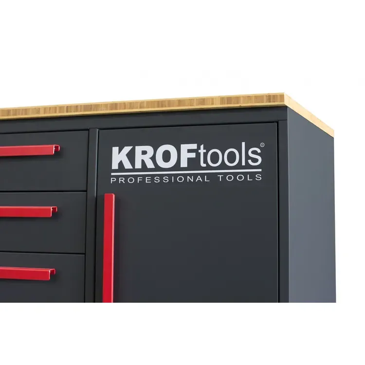 Bancada de Trabalho com Gavetas KROFTOOLS 2.85m Bamboo Premium