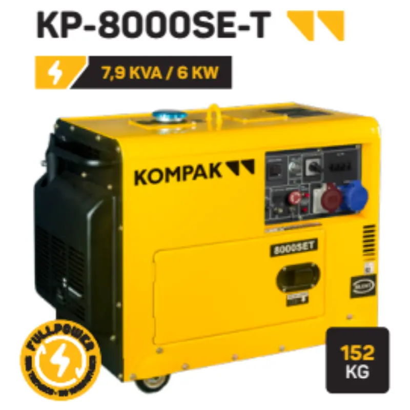 Gerador Diesel Trifásico KOMPAK 8000SE-T 7.9kVA 400V/230V