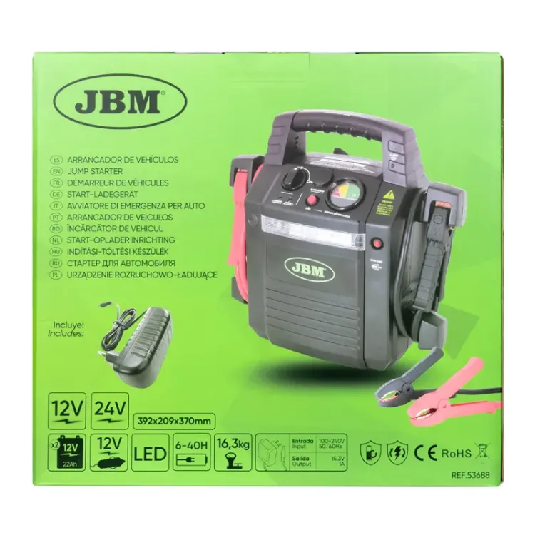 Arrancador de Veículos JBM 12/24V 3000A/1500A