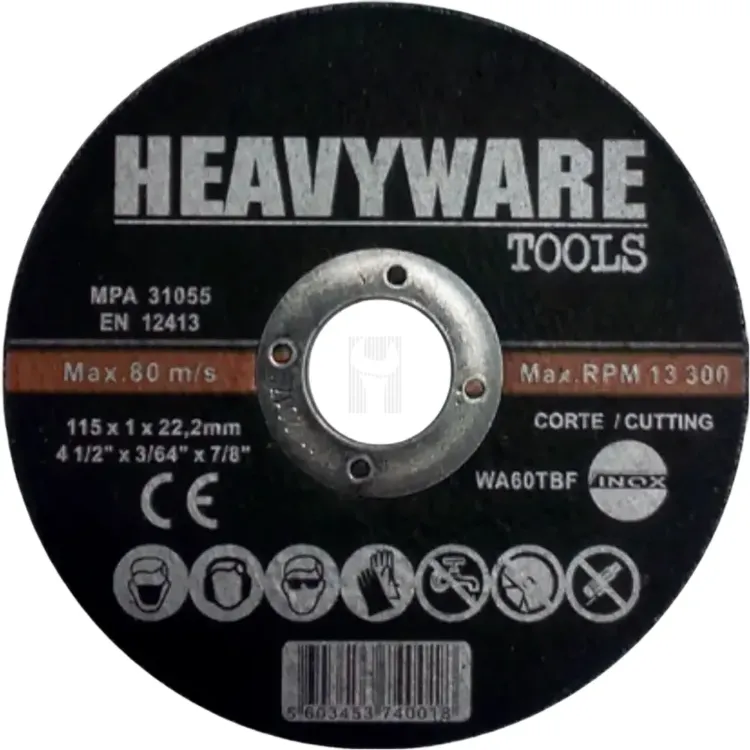 DISCO 125X1 CORTE INOX HEAVYWARE TOOLS DISCO 125X1 CORTE INOX HEAVYWARE TOOLS