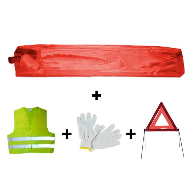 Kit de Emergência para Viatura JBM com Triângulo, Colete e Luvas Kit de Emergência para Viatura JBM com Triângulo, Colete e Luvas