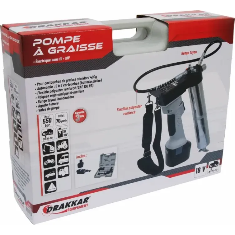 Bomba de Massa a Bateria DRAKKAR 18V 550 bar