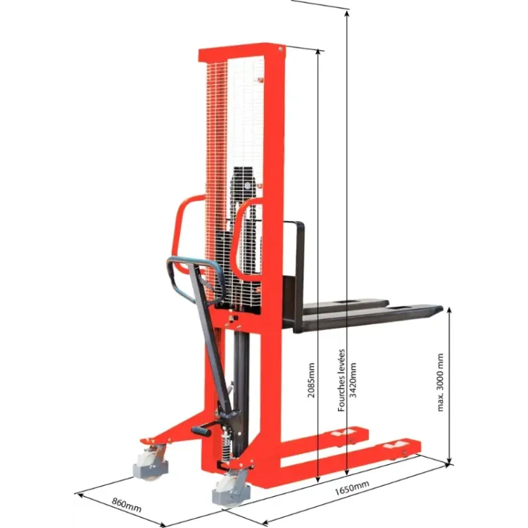 Empilhador Hidráulico Manual DRAKKAR 1T 3000mm 1000kg Empilhador Hidráulico Manual DRAKKAR 1T 3000mm 1000kg