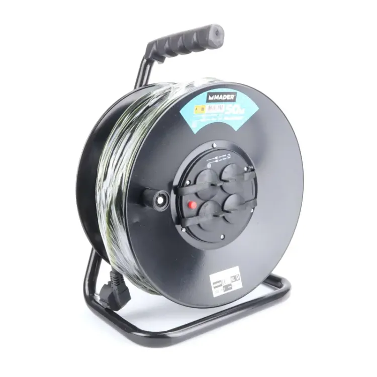 Extensão elétrica com enrolador MADER 50m 3G x 2,5 mm² IP44 Extensão elétrica com enrolador MADER 50m 3G x 2,5 mm² IP44