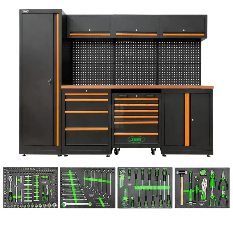 Conjunto de Móveis Modulares JBM 18 Peças Laranja 2640x500x1950mm Conjunto de Móveis Modulares JBM 18 Peças Laranja 2640x500x1950mm