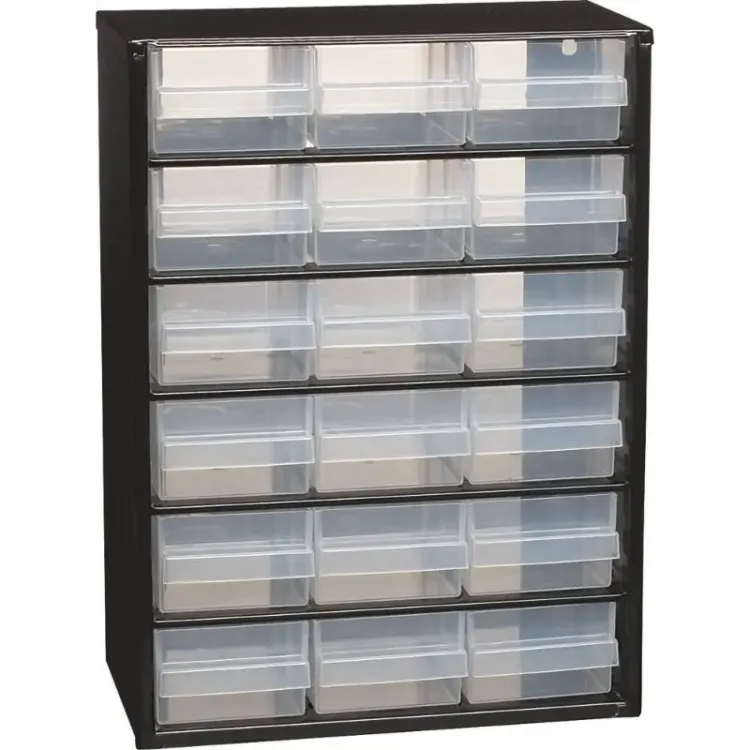 Armário de Arrumação Metálico RAACO 18 Gavetas 306x147x420mm Armário de Arrumação Metálico RAACO 18 Gavetas 306x147x420mm