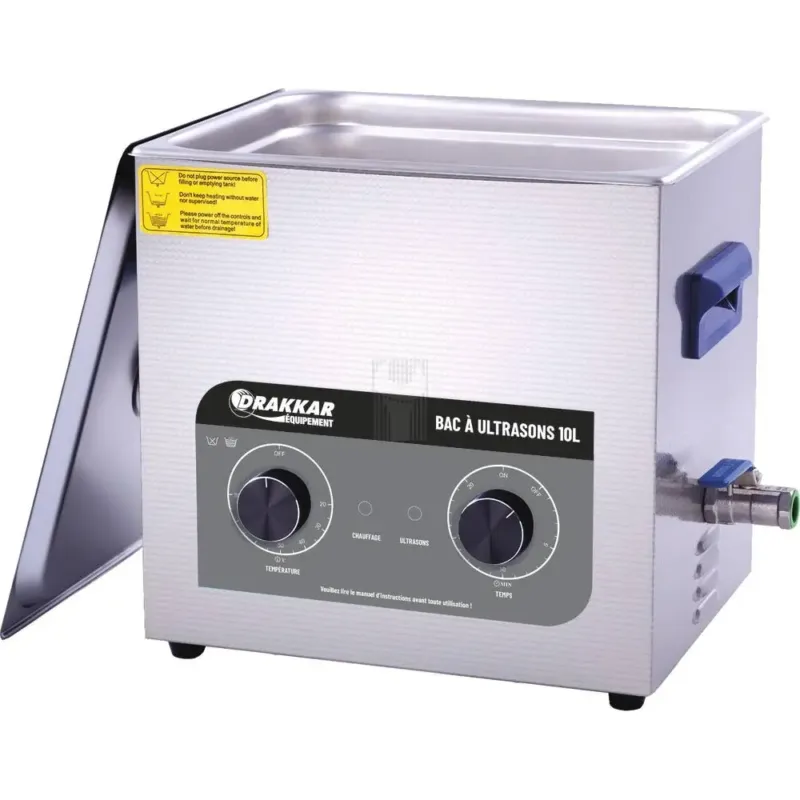Máquina de limpeza por ultrassons DRAKKAR 10L 240W 230V Máquina de limpeza por ultrassons DRAKKAR 10L 240W 230V