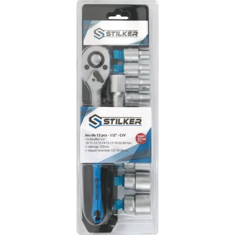 ROQUETE 1/2" 45 DENTES C/ 10 CHAVES DE BOCA STILKER