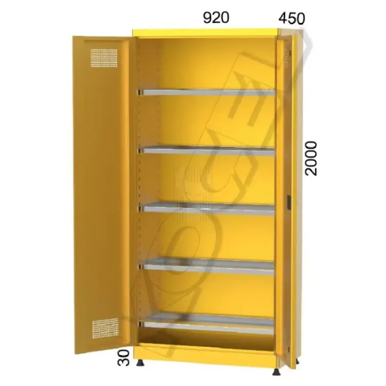 Armário para Materiais Químicos KOCEL 920x450x2000mm Amarelo