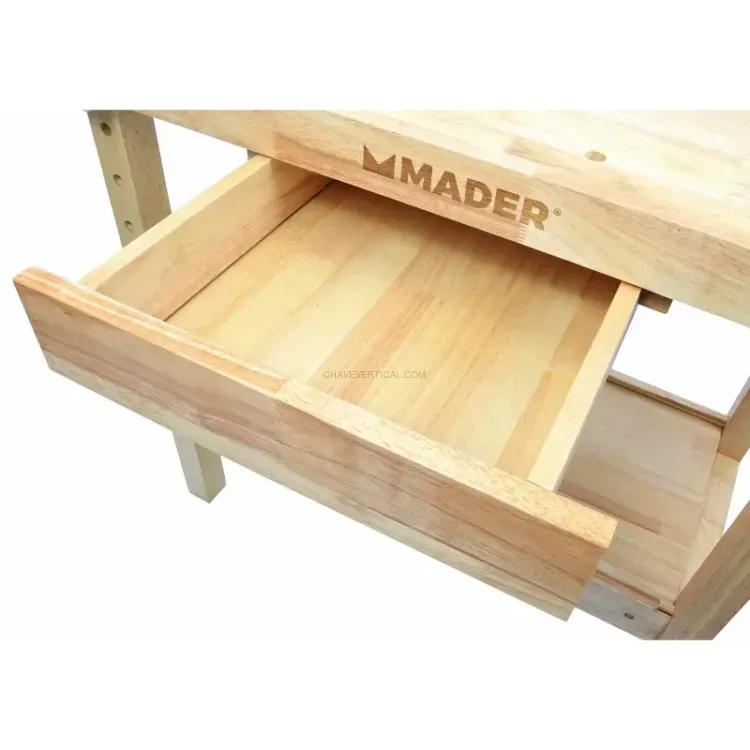 Mesa de Carpinteiro MADER 126cm Madeira de Borracha 100kg