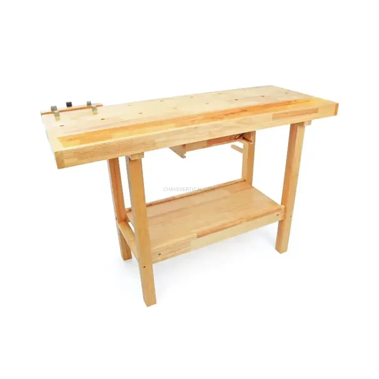 Mesa de Carpinteiro MADER 126cm Madeira de Borracha 100kg