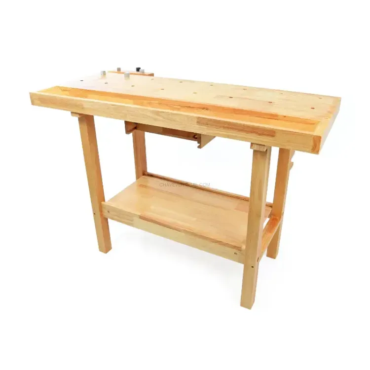 Mesa de Carpinteiro MADER 126cm Madeira de Borracha 100kg
