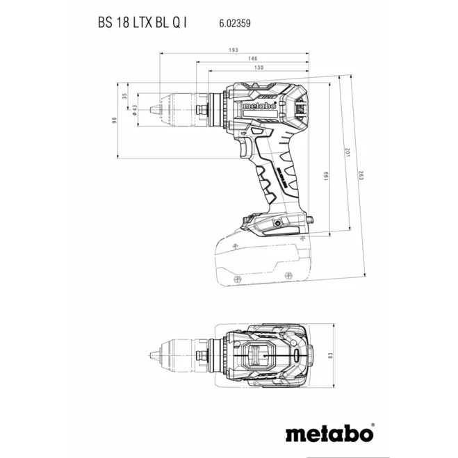 BERBEQUIM-APARAFUSADORA SEM FIO BS 18 LTX BL Q I 18V METABO