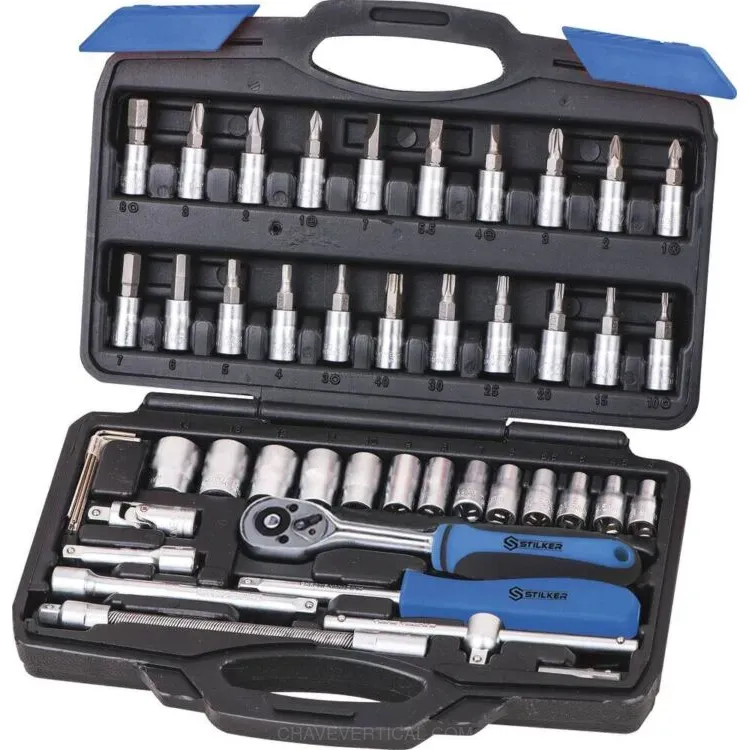 Caixa de Ferramentas STILKER 1/4" 46 Peças Aço Cromo Vanádio 1.3kg