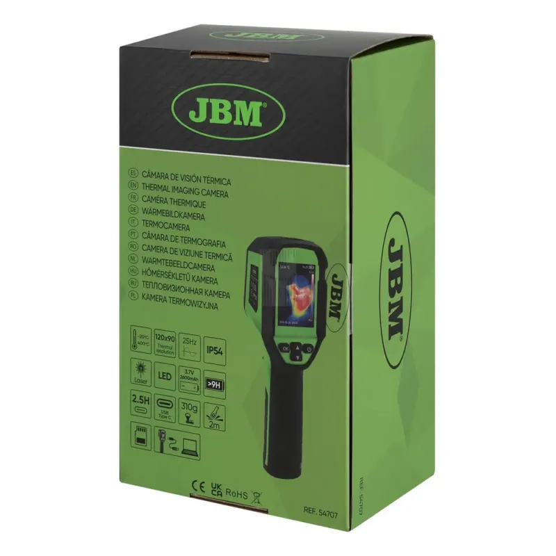 Câmara de Visão Térmica Digital JBM LCD 2.4" -20°C a 400°C