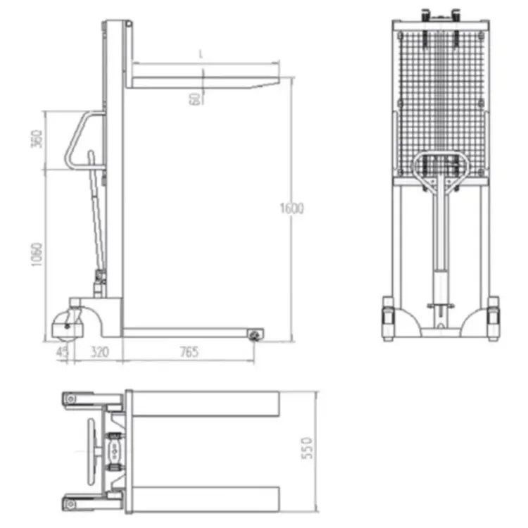 Stacker Manual GAYNER APM-1016 1000kg 1600mm