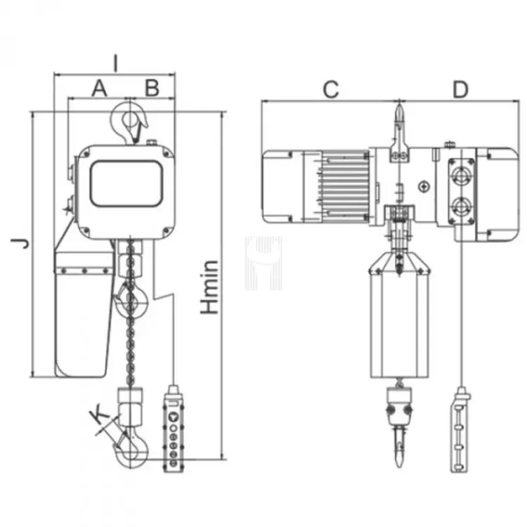 Diferencial Elétrico Profissional GAYNER PECP-2,0/3MT 2000kg 380V
