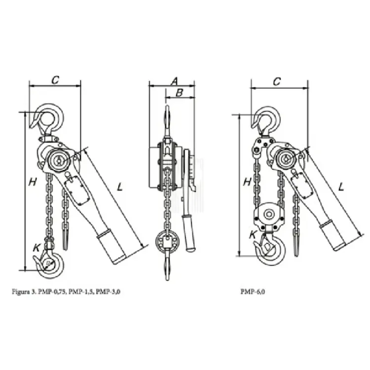 Diferencial Manual de Alavanca GAYNER 78-112 750kg 1.5m