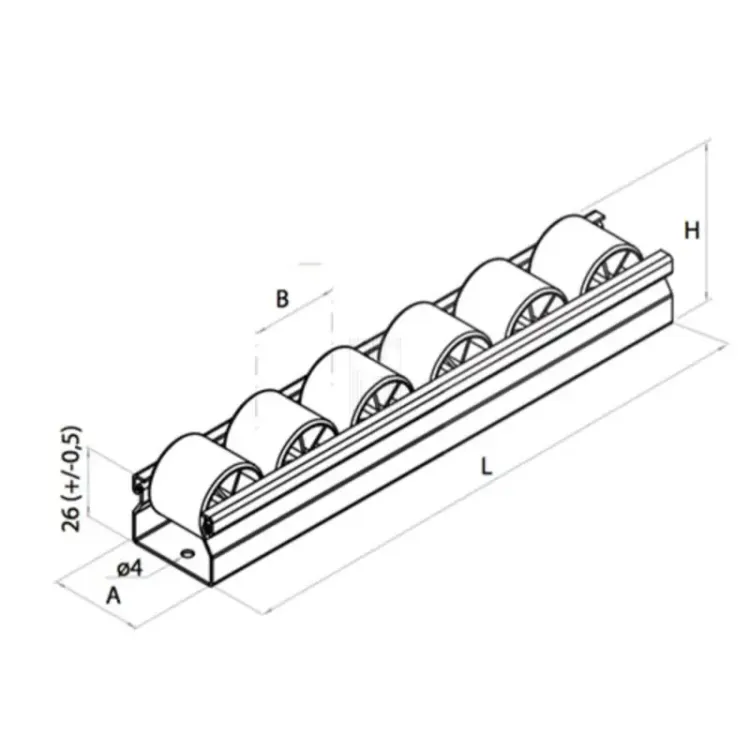 MINICARRIL ROLDANA MC28G/33/1000 GALVANIZADO GAYNER