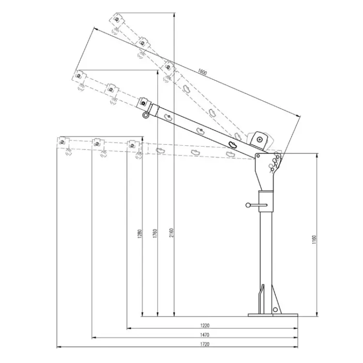 Grua para Pick Up TNM com Guincho Elétrico 12V 500kg