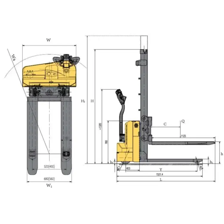 EMPILHADOR STACKER ELÉCTRICO HU LIFT WS10S EI2500 EMPILHADOR STACKER ELÉCTRICO HU LIFT WS10S EI2500