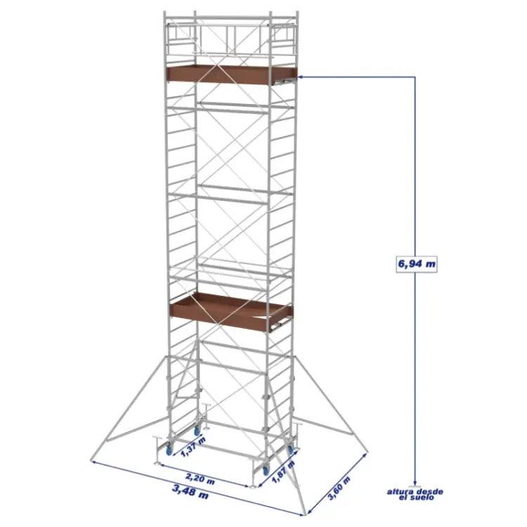 Andaime com Plataforma MARCHETTI System 100x200 em Aço Galvanizado com 8m Andaime com Plataforma MARCHETTI System 100x200 em Aço Galvanizado com 8m