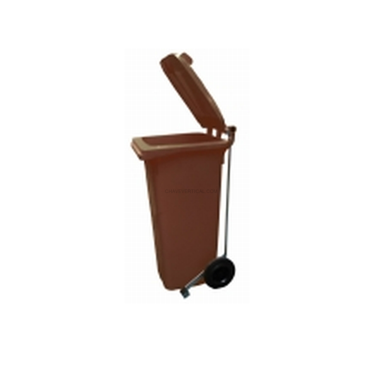 Contentor de Lixo Castanho 120L com Pedal ND 120 Litros Polietileno Contentor de Lixo Castanho 120L com Pedal ND 120 Litros Polietileno