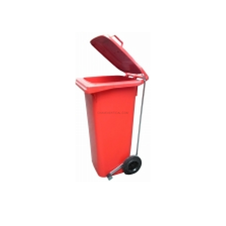 Contentor de Lixo Vermelho 120L com Pedal Contentor de Lixo Vermelho 120L com Pedal