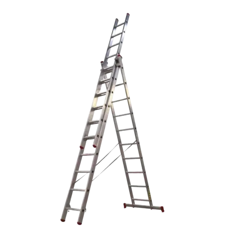 Escada de Alumínio Tripla LIT 3.5m Degrau Quadrado Reforçada