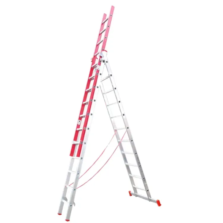 Escada de alumínio e fibra tripla LIT F66 3+3+3m 3x11 degraus Escada de alumínio e fibra tripla LIT F66 3+3+3m 3x11 degraus