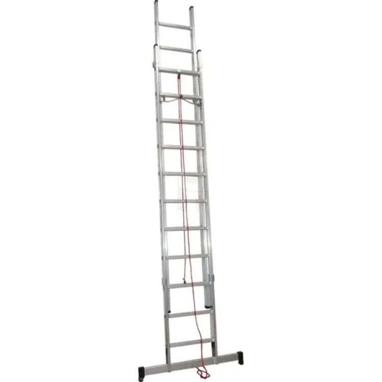Escada Dupla de Alumínio com Corda LIT Profi 2+2m 2x7 Degraus