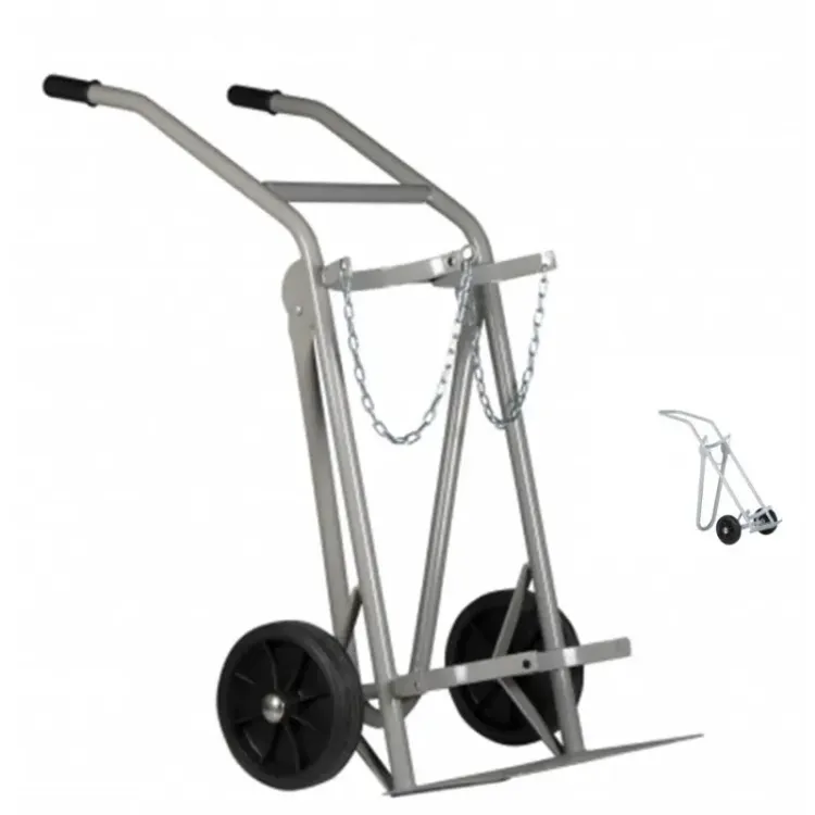 Carro Transporte c/ Suporte para 2 Garrafas Gás HEAVYWARE TOOLS 200kg Rodas Maciças