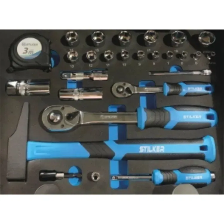 Mala de Ferramentas 112 Peças STILKER 1/4" - 1/2" Azul/Preto