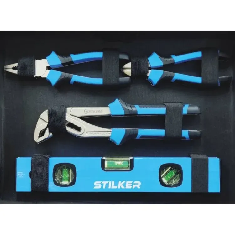 Mala de Ferramentas 112 Peças STILKER 1/4" - 1/2" Azul/Preto