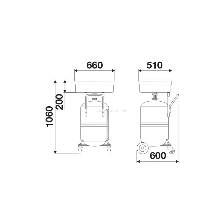 TANQUE DE LAVAGEM UNIVERSAL 50L C/ DEPOSITO 65L RAASM