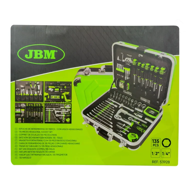 Mala de Ferramentas JBM 135 Peças com Chaves Hexagonais