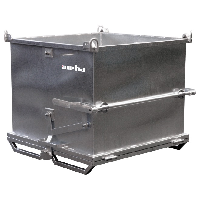 Contentor de Descarga de Fundo WEHA 1200kg 1.25m³ Galvanizado Contentor de Descarga de Fundo WEHA 1200kg 1.25m³ Galvanizado