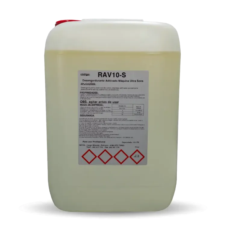Desengordurante Biodegradável para Máquinas de Ultrassons Raviol RAV10-S 10L