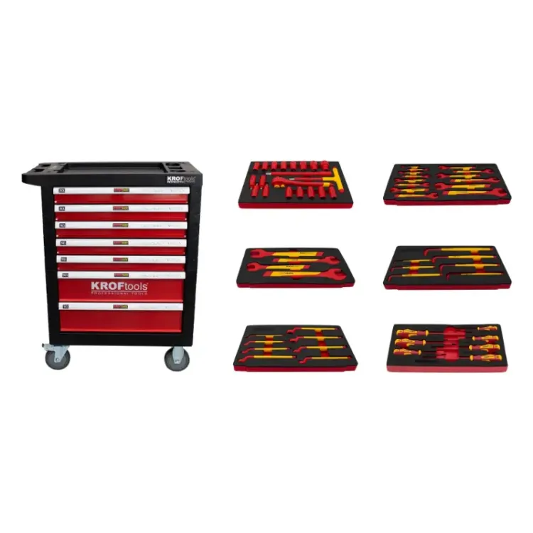 CARRO VERMELHO FERRAMENTA ISOLADA 6 MÓDULOS KROFTOOLS