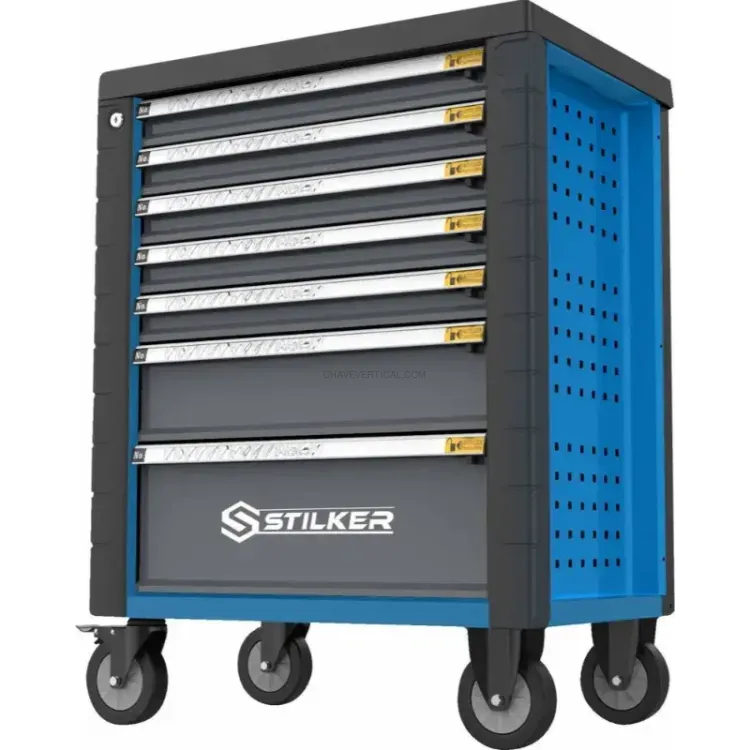 Carro de Ferramentas STILKER 7 Gavetas com 147 Peças Azul/Preto