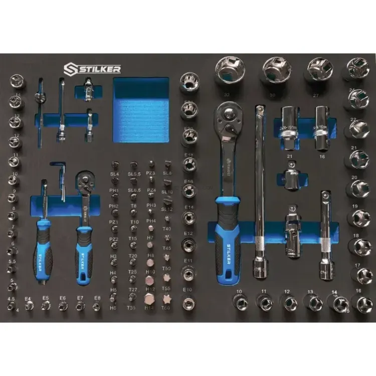 Carro de Ferramentas STILKER 7 Gavetas com 147 Peças Azul/Preto