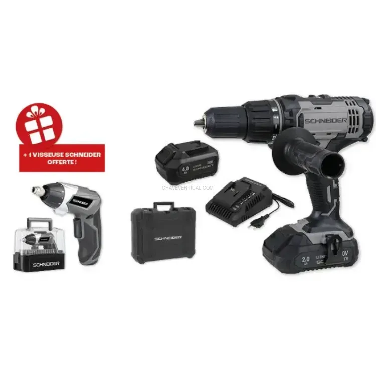 BERBEQUIM APARAFUSADORA DE PERCUSSÃO 20V 50NM SCHNEIDER